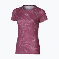 Koszulka do biegania damska Mizuno Impulse Core Graphic Tee. Czerwone topy sportowe damskie Mizuno, l, bez wzorów, z materiału, bez ramiączek. Za 79.99 zł.
