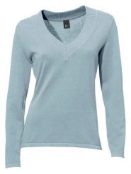 Heine Sweter w kolorze błękitnym rozmiar: 38. Niebieskie swetry klasyczne damskie Heine, z bawełny, bez kołnierzyka. Za 78.99 zł.