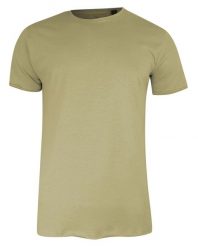 T-Shirt (Koszulka) Beżowy Bez Nadruku, Okrągły Dekolt, Postrzępione Brzegi -BRAVE SOUL- Męski. Brązowe t-shirty męskie Brave Soul, m, bez wzorów, z bawełny, bez kołnierzyka. Za 45.00 zł.