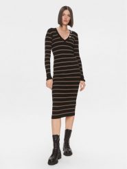 Liu Jo Sukienka dzianinowa MF3003 MS99E Czarny Slim Fit. Czarne sukienki damskie Liu Jo, xs, bez wzorów, z dzianiny, bez kołnierzyka, bez ramiączek. Za 969.99 zł.