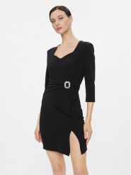 Rinascimento Sukienka koktajlowa CFC0116131003 Czarny Slim Fit. Czarne sukienki damskie RINASCIMENTO, m, bez wzorów, z syntetyku, wizytowe, bez kołnierzyka, bez ramiączek. Za 409.99 zł.