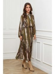 L'armoire de Suzette Sukienka w kolorze zielono-brązowo-kremowym rozmiar: 38/40. Brązowe sukienki damskie L'armoire de Suzette, l, bez wzorów, klasyczne, bez kołnierzyka, bez ramiączek, maxi. Za 204.48 zł.