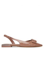 DKNY Sandały Clemma K1563744 Różowy. Czerwone sandały damskie DKNY, bez wzorów, ze skóry, bez obcasa, na płaskiej podeszwie. Za 299.99 zł.