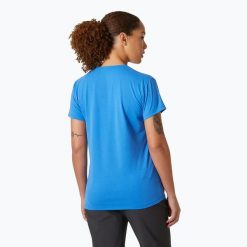 Koszulka damska Helly Hansen Skog Recycled Graphic ultra. Niebieskie bluzki damskie Helly Hansen, bez wzorów, sportowe, bez kołnierzyka, bez ramiączek. Za 228.50 zł.