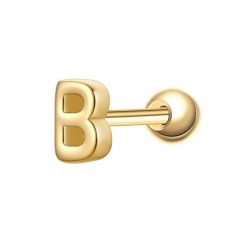 Glanzstücke München Piercing Litera B ze srebra próby 925 w kolorze zlotym Kolczyki 1 ct Damski. Żółte kolczyki damskie Glanzstücke München, pozłacane. Za 110.49 zł.