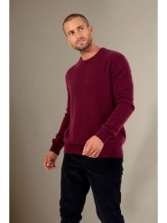 Perfect Cashmere Kaszmirowy sweter "Eden" w kolorze jagodowym rozmiar: XL. Czerwone swetry męskie Perfect Cashmere, xl, bez wzorów, z kaszmiru, bez kołnierzyka. Za 567.00 zł.