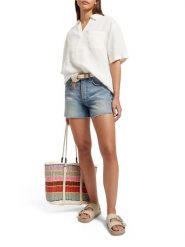 Scotch & Soda Szorty dżinsowe w kolorze błękitnym rozmiar: W25. Niebieskie szorty damskie Scotch & Soda, bez wzorów, z bawełny, klasyczne, z podwyższonym stanem. Za 141.19 zł.
