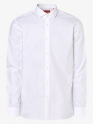 HUGO Koszula łatwa w prasowaniu Mężczyźni Super Slim Fit Bawełna biały, 41. Białe koszule męskie Hugo, m, bez wzorów, z bawełny, bez kołnierzyka, bez ramiączek. Za 379.95 zł.