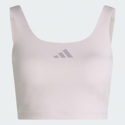 Biustonosz Power Light Support Tank. Fioletowe biustonosze sportowe damskie Adidas, bez wzorów. Za 199.00 zł.