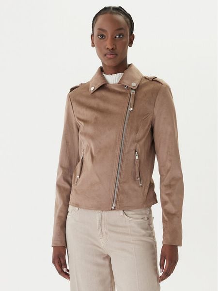 Guess Kurtka przejściowa W6GL10 W1968 Brązowy Regular Fit. Brązowe kurtki damskie Guess, xs, z aplikacjami, z syntetyku, bez kaptura. Za 614.99 zł.