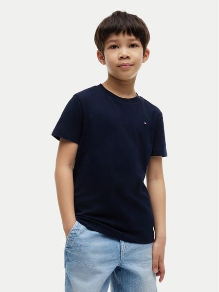 Tommy Hilfiger T-Shirt Team Tommy Graphic KB0KB10591 Granatowy Regular Fit. Niebieskie t-shirty chłopięce Tommy Hilfiger, bez wzorów, z bawełny, bez ramiączek. Za 108.99 zł.