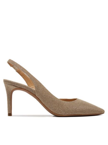 MICHAEL Michael Kors Czółenka Alina 40R4HNMP1D Złoty. Żółte czółenka damskie MICHAEL Michael Kors, bez wzorów, z materiału, bez obcasa. Za 565.99 zł.