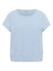 KAFFE curve Bluzka w kolorze błękitnym rozmiar: 42. Niebieskie bluzki damskie KAFFE curve, bez wzorów, z bawełny, bez kołnierzyka, bez ramiączek. Za 104.99 zł.