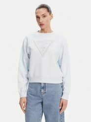 Guess Bluza W5GQ12 KBKM0 Błękitny Regular Fit. Niebieskie bluzy bez kaptura damskie Guess, s, z bawełny. Za 199.99 zł.