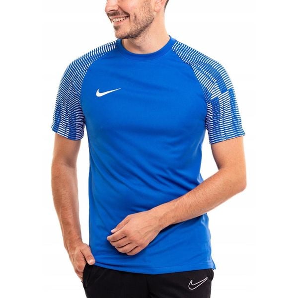 Koszulka Mężczyzna Nike T-shirt Bluzka Sportowa Treningowa Wygodna DRI-FIT S. Niebieskie t-shirty męskie Nike, m, bez wzorów, z materiału, bez kołnierzyka. Za 91.00 zł.