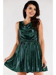 Awama Sukienka w kolorze zielonym rozmiar: XL. Zielone sukienki damskie Awama, xl, bez wzorów, bez kołnierzyka, bez ramiączek, mini. Za 154.99 zł.