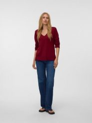 Vero Moda Sweter w kolorze bordowym rozmiar: L. Czerwone swetry klasyczne damskie Vero Moda, l, bez kołnierzyka. Za 109.95 zł.