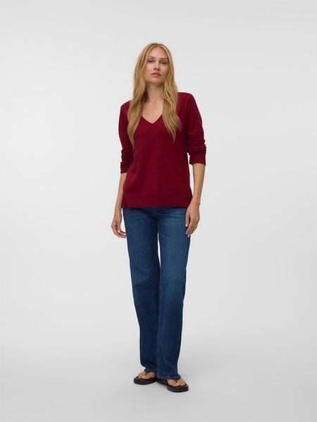 Vero Moda Sweter w kolorze bordowym rozmiar: L. Czerwone swetry klasyczne damskie Vero Moda, l, bez kołnierzyka. Za 109.95 zł.
