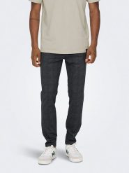 ONLY & SONS Spodnie chino "Mark" w kolorze antracytowym rozmiar: W28/L32. Czarne spodnie materiałowe męskie Only & Sons, bez wzorów. Za 57.06 zł.