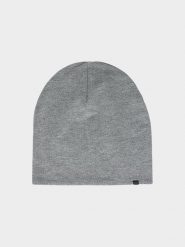 4F Czapka beanie uniseks - szara Uniwersalny. Szare czapki męskie 4f, na wiosnę, bez wzorów, z bawełny, klasyczne. Za 39.99 zł.
