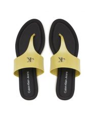 Calvin Klein Jeans Japonki Flat Sandal Toepost Mg YW0YW01691 Zielony. Zielone klapki damskie Calvin Klein Jeans, bez wzorów, z jeansu, bez obcasa. Za 229.99 zł.