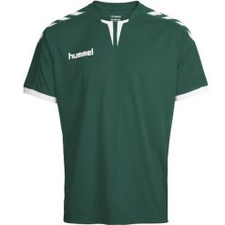 Koszulka piłkarska z krótkim rękawem męska Hummel Core SS Poly Jersey. Zielone t-shirty sportowe męskie HUMMEL, m, z jersey, bez ramiączek, do piłki nożnej. Za 37.00 zł.