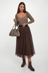 Spódnica tiulowa midi Fridi JOOP!. Spódniczki damskie Joop!, xs, bez wzorów, z tiulu, midi. W wyprzedaży za 671.30 zł.