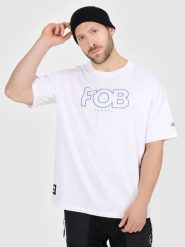 4F T-shirt loose z nadrukiem męski - biały M. Białe t-shirty męskie 4f, m, bez wzorów, z materiału, bez kołnierzyka. Za 79.99 zł.