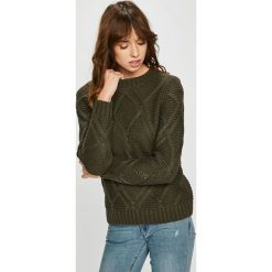 Vero Moda - Sweter. Szare swetry klasyczne damskie Vero Moda, m, z bawełny, bez kołnierzyka. W wyprzedaży za 79.90 zł.