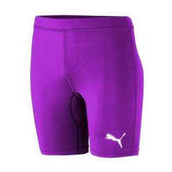 Spodenki Damskie Liga Base Layer. Fioletowe szorty damskie Puma, bez wzorów, z elastanu. Za 169.99 zł.