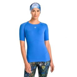 Koszulka z krótkim rękawem sportowa damska Nessi Sportswear Ultra. Niebieskie bluzki sportowe damskie NESSI SPORTSWEAR, s, bez wzorów, bez ramiączek. Za 299.00 zł.