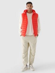 4F Bezrękawnik puchowy z wypełnieniem syntetycznym męski - czerwona M. Czerwone kamizelki męskie 4f, m, z dzianiny. W wyprzedaży za 79.99 zł.