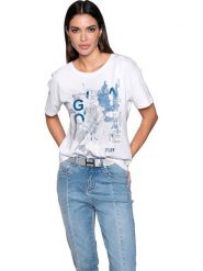 Heine Koszulka w kolorze białym rozmiar: 42. Białe bluzki damskie Heine, bez wzorów, bez kołnierzyka. Za 83.03 zł.