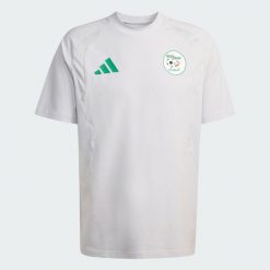 Koszulka Algieria Tiro Travel Crew. Szare t-shirty sportowe męskie Adidas, xl, z bawełny, bez ramiączek, do piłki nożnej. Za 199.00 zł.