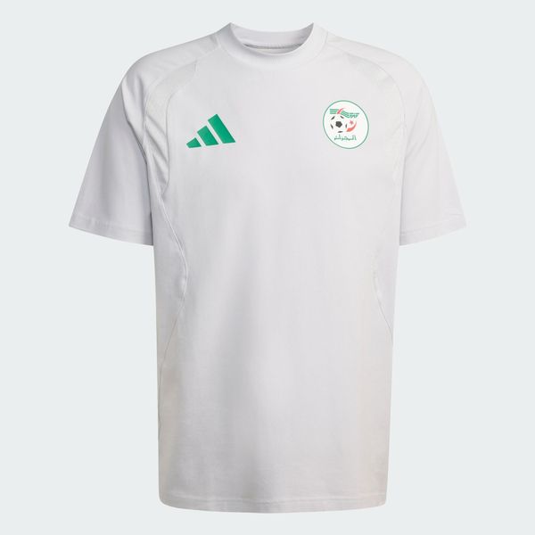 Koszulka Algieria Tiro Travel Crew. Szare t-shirty sportowe męskie Adidas, xs, z bawełny, bez ramiączek, do piłki nożnej. Za 199.00 zł.