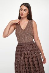 Top damski z cekinami Acaici WEEKEND MAX MARA. Topy damskie Weekend Max Mara, xs, bez wzorów, bez kołnierzyka. Za 879.00 zł.