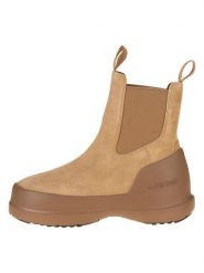 Moon Boot Skórzane botki "Luna Chelsea Suede" w kolorze jasnobrązowym rozmiar: 36. Brązowe botki damskie Moon Boot, bez obcasa, bez zapięcia. Za 400.65 zł.