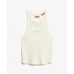 Tank top z plecami typu racer i logiem dla kobiet Superdry Essential. Zielone topy sportowe damskie Superdry., xs, bez wzorów, bez ramiączek. Za 101.05 zł.