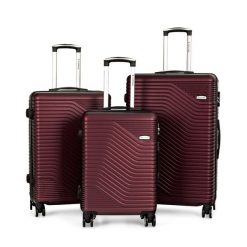 Zestaw walizek podróżnych 3w1 Sapphire ST-140 - czerwone DUO. Czerwone walizki SAPPHIRE, bez wzorów, z gumy, duże. W wyprzedaży za 338.00 zł.