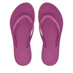 Japonki Emporio Armani. Czerwone klapki damskie Emporio Armani, bez wzorów, bez obcasa. Za 279.99 zł.