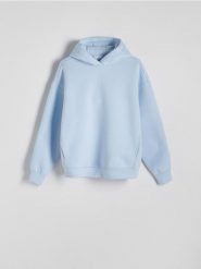 Gładka bluza z kapturem - jasnoniebieski. Niebieskie bluzy z kapturem męskie Reserved, l, z bawełny. W wyprzedaży za 99.99 zł.