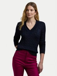 Lauren Ralph Lauren Sweter 200888795008 Granatowy Regular Fit. Niebieskie swetry klasyczne damskie Lauren Ralph Lauren, xs, z bawełny, bez kołnierzyka. Za 859.99 zł.