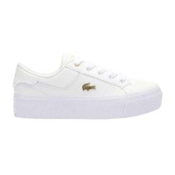 Buty sportowe Lacoste Ziane Platform. Białe buty sportowe na co dzień damskie Lacoste, bez wzorów, z materiału, trekkingowe. Za 389.00 zł.