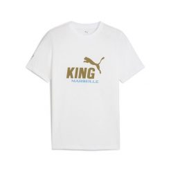 Męska koszulka Olympique Marsylia KING z logo PUMA. Białe t-shirty sportowe męskie Puma, m, bez ramiączek, do biegania. Za 129.00 zł.
