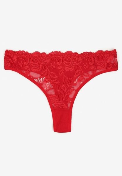 Czerwone Koronkowe Majtki Stringi z Bawełny Venalora. Czerwone stringi damskie Born2be, s, bez wzorów, z bawełny. Za 9.99 zł.