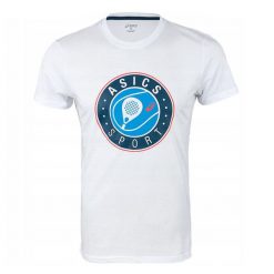 T-shirt męski sportowy Asics PADEL SS GRAPHIC TEE. Białe t-shirty męskie Asics, m, bez wzorów, bez kołnierzyka. W wyprzedaży za 45.00 zł.