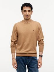 Tommy Hilfiger Sweter z dodatkiem kaszmiru Mężczyźni Bawełna brązowy, L. Brązowe swetry męskie Tommy Hilfiger, l, bez wzorów, z bawełny, bez kołnierzyka. Za 489.95 zł.