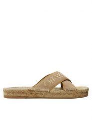 Off-White Klapki OWIB012S23FAB0016103 Beżowy. Brązowe klapki damskie OFF-WHITE, bez wzorów, z materiału, bez obcasa. Za 619.99 zł.
