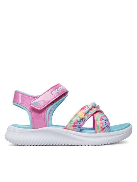 Skechers Sandały Jumpsters Sandal-Tie Dye Bffs 303045L/PKMT Różowy. Czerwone sandały dziewczęce Skechers, ze skóry, bez zapięcia. Za 179.99 zł.