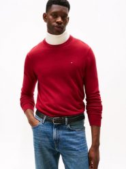 Tommy Hilfiger Sweter z dodatkiem kaszmiru Mężczyźni Bawełna czerwony, XXL. Czerwone swetry męskie Tommy Hilfiger, m, bez wzorów, z bawełny, bez kołnierzyka. Za 489.95 zł.
